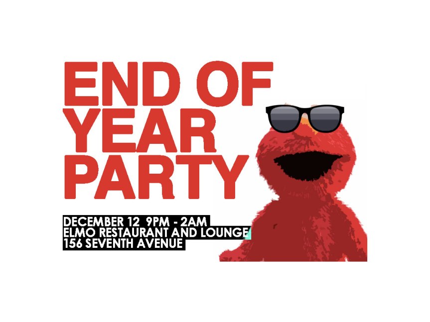 SUMA End of Semester Party – Friday December 12th @&nbsp;Elmo!