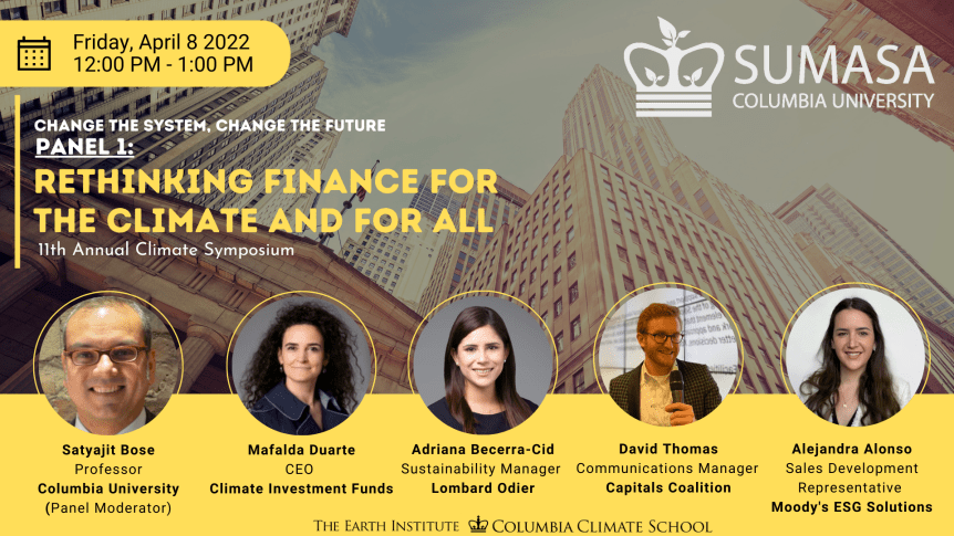 Panel 1: Rethinking Finance for the Climate and for&nbsp;All